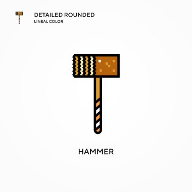 Çekiç vektör simgesi. Modern vektör illüstrasyon kavramları. Düzenlemesi ve kişiselleştirmesi kolay.