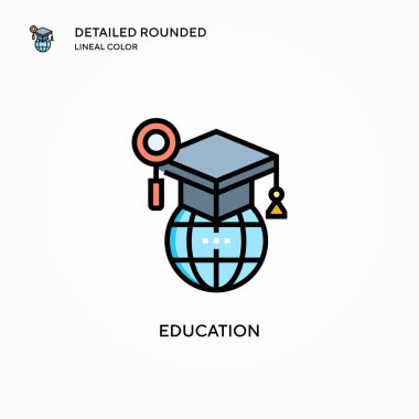 Eğitim vektör simgesi. Modern vektör illüstrasyon kavramları. Düzenlemesi ve kişiselleştirmesi kolay.
