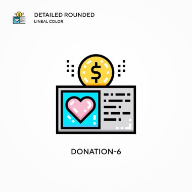 Bağış-6 vektör simgesi. Modern vektör illüstrasyon kavramları. Düzenlemesi ve kişiselleştirmesi kolay.