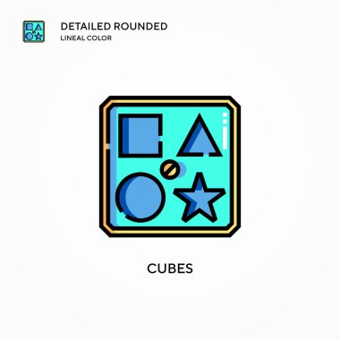Küpler vektör simgesi. Modern vektör illüstrasyon kavramları. Düzenlemesi ve kişiselleştirmesi kolay.