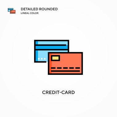 Kredi kartı vektör simgesi. Modern vektör illüstrasyon kavramları. Düzenlemesi ve kişiselleştirmesi kolay.