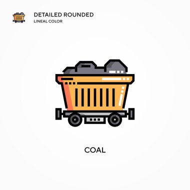 Kömür vektör simgesi. Modern vektör illüstrasyon kavramları. Düzenlemesi ve kişiselleştirmesi kolay.