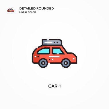 Araç-1 vektör simgesi. Modern vektör illüstrasyon kavramları. Düzenlemesi ve kişiselleştirmesi kolay.
