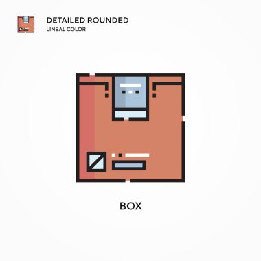 Kutu vektör simgesi. Modern vektör illüstrasyon kavramları. Düzenlemesi ve kişiselleştirmesi kolay.