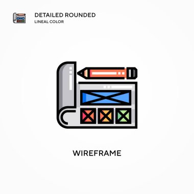 Kablo çerçeve vektör simgesi. Modern vektör illüstrasyon kavramları. Düzenlemesi ve kişiselleştirmesi kolay.