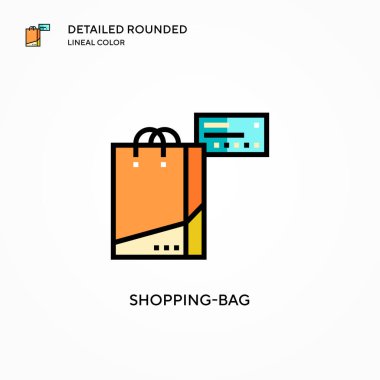 Alışveriş torbası vektör simgesi. Modern vektör illüstrasyon kavramları. Düzenlemesi ve kişiselleştirmesi kolay.