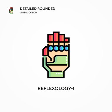 Refleksoloji-1 vektör simgesi. Modern vektör illüstrasyon kavramları. Düzenlemesi ve kişiselleştirmesi kolay.