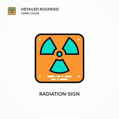 Radyasyon işareti vektör simgesi. Modern vektör illüstrasyon kavramları. Düzenlemesi ve kişiselleştirmesi kolay.