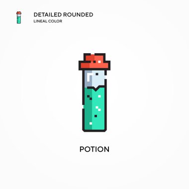 İksir vektör simgesi. Modern vektör illüstrasyon kavramları. Düzenlemesi ve kişiselleştirmesi kolay.