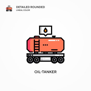 Petrol tankeri vektör simgesi. Modern vektör illüstrasyon kavramları. Düzenlemesi ve kişiselleştirmesi kolay.