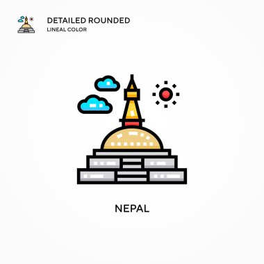 Nepal vektör simgesi. Modern vektör illüstrasyon kavramları. Düzenlemesi ve kişiselleştirmesi kolay.