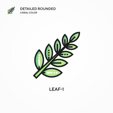 Yaprak-1 vektör simgesi. Modern vektör illüstrasyon kavramları. Düzenlemesi ve kişiselleştirmesi kolay.