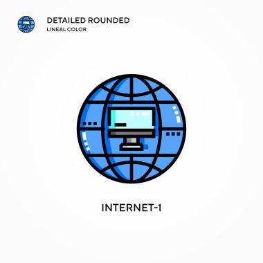 İnternet-1 vektör simgesi. Modern vektör illüstrasyon kavramları. Düzenlemesi ve kişiselleştirmesi kolay.