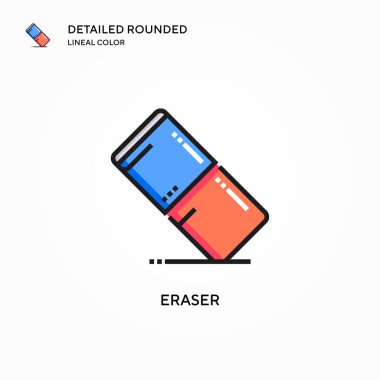 Silgi vektör simgesi. Modern vektör illüstrasyon kavramları. Düzenlemesi ve kişiselleştirmesi kolay.