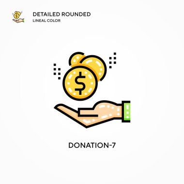 Bağış 7 vektör simgesi. Modern vektör illüstrasyon kavramları. Düzenlemesi ve kişiselleştirmesi kolay.