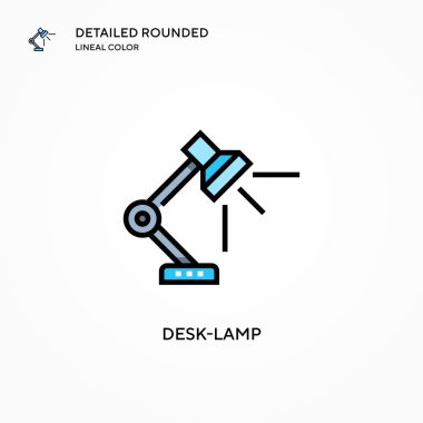 Masa lambası vektör simgesi. Modern vektör illüstrasyon kavramları. Düzenlemesi ve kişiselleştirmesi kolay.