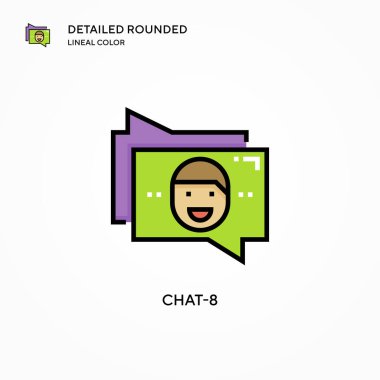 Sohbet-8 vektör simgesi. Modern vektör illüstrasyon kavramları. Düzenlemesi ve kişiselleştirmesi kolay.