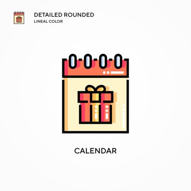 Takvim vektör simgesi. Modern vektör illüstrasyon kavramları. Düzenlemesi ve kişiselleştirmesi kolay.