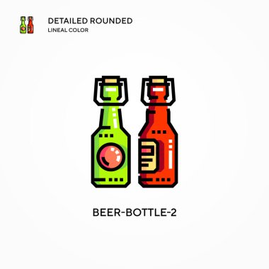 Bira-şişe-2 vektör ikonu. Modern vektör illüstrasyon kavramları. Düzenlemesi ve kişiselleştirmesi kolay.