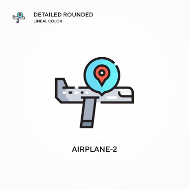 Uçak-2 vektör simgesi. Modern vektör illüstrasyon kavramları. Düzenlemesi ve kişiselleştirmesi kolay.
