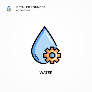 Su vektör simgesi. Modern vektör illüstrasyon kavramları. Düzenlemesi ve kişiselleştirmesi kolay.