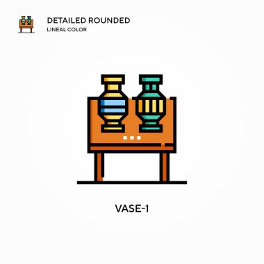 Vazo-1 vektör simgesi. Modern vektör illüstrasyon kavramları. Düzenlemesi ve kişiselleştirmesi kolay.