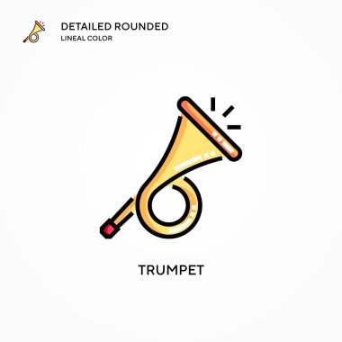 Trompet vektör simgesi. Modern vektör illüstrasyon kavramları. Düzenlemesi ve kişiselleştirmesi kolay.