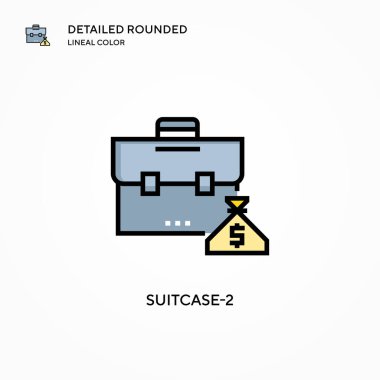 Çanta-2 vektör simgesi. Modern vektör illüstrasyon kavramları. Düzenlemesi ve kişiselleştirmesi kolay.