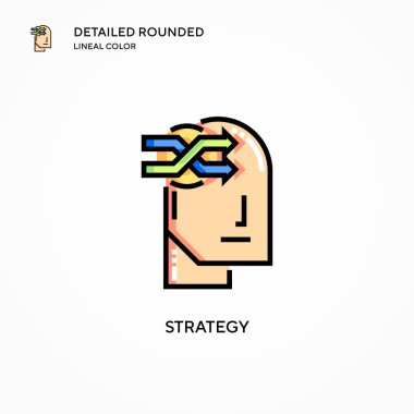 Strateji vektör simgesi. Modern vektör illüstrasyon kavramları. Düzenlemesi ve kişiselleştirmesi kolay.