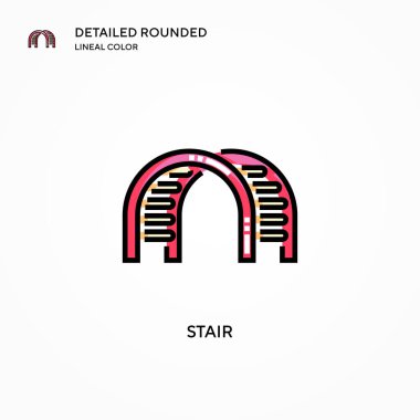 Merdiven vektör simgesi. Modern vektör illüstrasyon kavramları. Düzenlemesi ve kişiselleştirmesi kolay.