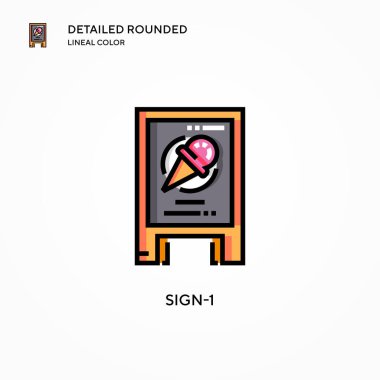 İmza-1 vektör simgesi. Modern vektör illüstrasyon kavramları. Düzenlemesi ve kişiselleştirmesi kolay.
