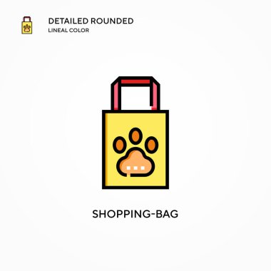 Alışveriş torbası vektör simgesi. Modern vektör illüstrasyon kavramları. Düzenlemesi ve kişiselleştirmesi kolay.