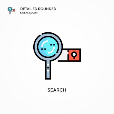 Arama vektör simgesi. Modern vektör illüstrasyon kavramları. Düzenlemesi ve kişiselleştirmesi kolay.