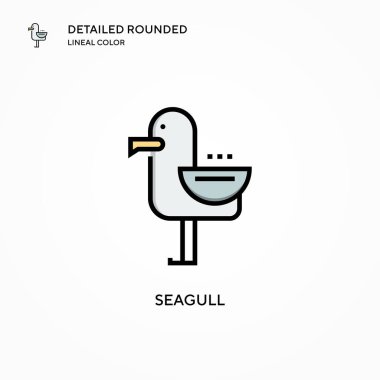 Martı vektör simgesi. Modern vektör illüstrasyon kavramları. Düzenlemesi ve kişiselleştirmesi kolay.