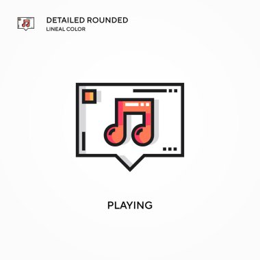 Vektör simgesi oynanıyor. Modern vektör illüstrasyon kavramları. Düzenlemesi ve kişiselleştirmesi kolay.