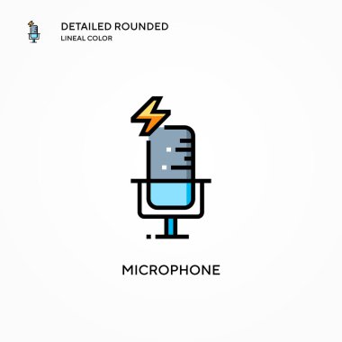 Mikrofon vektör simgesi. Modern vektör illüstrasyon kavramları. Düzenlemesi ve kişiselleştirmesi kolay.