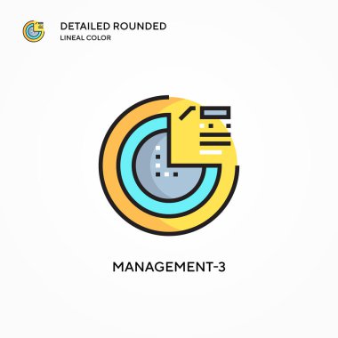 Yönetim-3 vektör simgesi. Modern vektör illüstrasyon kavramları. Düzenlemesi ve kişiselleştirmesi kolay.