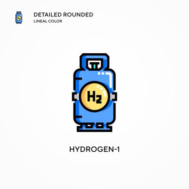 Hidrojen-1 vektör simgesi. Modern vektör illüstrasyon kavramları. Düzenlemesi ve kişiselleştirmesi kolay.
