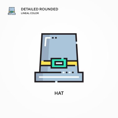 Şapka vektör simgesi. Modern vektör illüstrasyon kavramları. Düzenlemesi ve kişiselleştirmesi kolay.