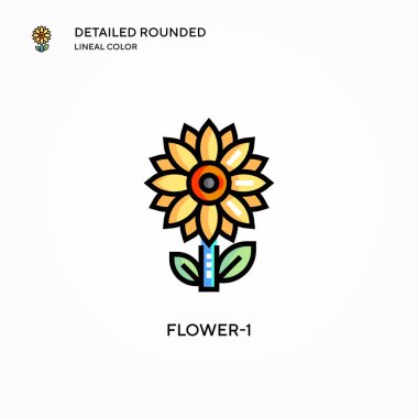 Çiçek-1 vektör simgesi. Modern vektör illüstrasyon kavramları. Düzenlemesi ve kişiselleştirmesi kolay.