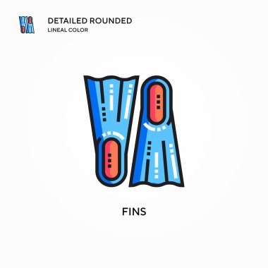 Fins vektör simgesi. Modern vektör illüstrasyon kavramları. Düzenlemesi ve kişiselleştirmesi kolay.