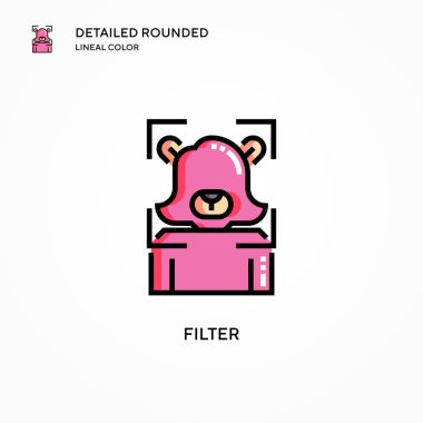 Filtre vektör simgesi. Modern vektör illüstrasyon kavramları. Düzenlemesi ve kişiselleştirmesi kolay.