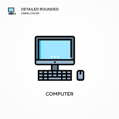 Bilgisayar vektör simgesi. Modern vektör illüstrasyon kavramları. Düzenlemesi ve kişiselleştirmesi kolay.