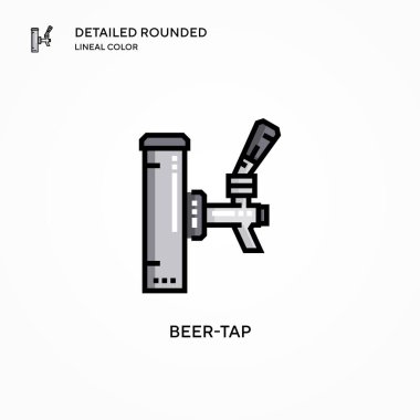 Bira-tap vektör simgesi. Modern vektör illüstrasyon kavramları. Düzenlemesi ve kişiselleştirmesi kolay.