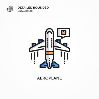 Uçak vektör simgesi. Modern vektör illüstrasyon kavramları. Düzenlemesi ve kişiselleştirmesi kolay.
