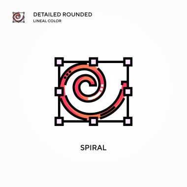 Spiral vektör simgesi. Modern vektör illüstrasyon kavramları. Düzenlemesi ve kişiselleştirmesi kolay.