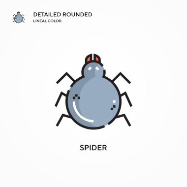 Örümcek vektör simgesi. Modern vektör illüstrasyon kavramları. Düzenlemesi ve kişiselleştirmesi kolay.