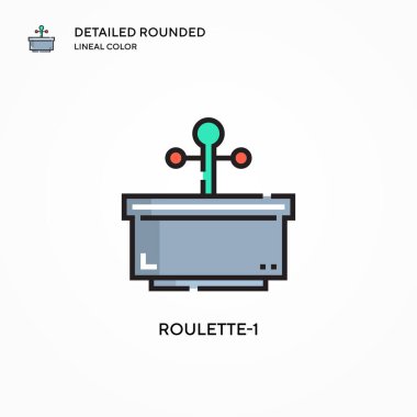 Rulet-1 vektör simgesi. Modern vektör illüstrasyon kavramları. Düzenlemesi ve kişiselleştirmesi kolay.