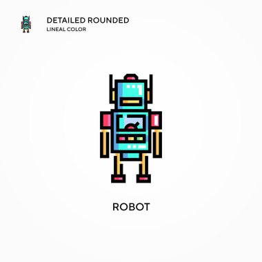 Robot vektör simgesi. Modern vektör illüstrasyon kavramları. Düzenlemesi ve kişiselleştirmesi kolay.