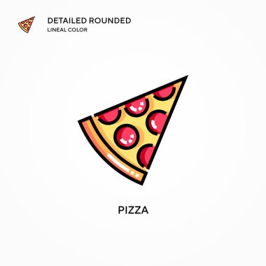 Pizza vektör simgesi. Modern vektör illüstrasyon kavramları. Düzenlemesi ve kişiselleştirmesi kolay.
